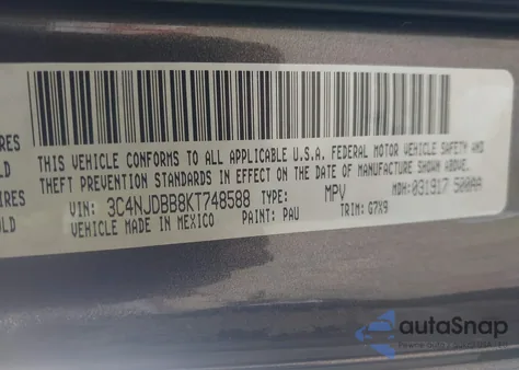 2019 Jeep Compass Latitude 4X4 from USA, damaged, VIN 3C4NJDBB8KT748588